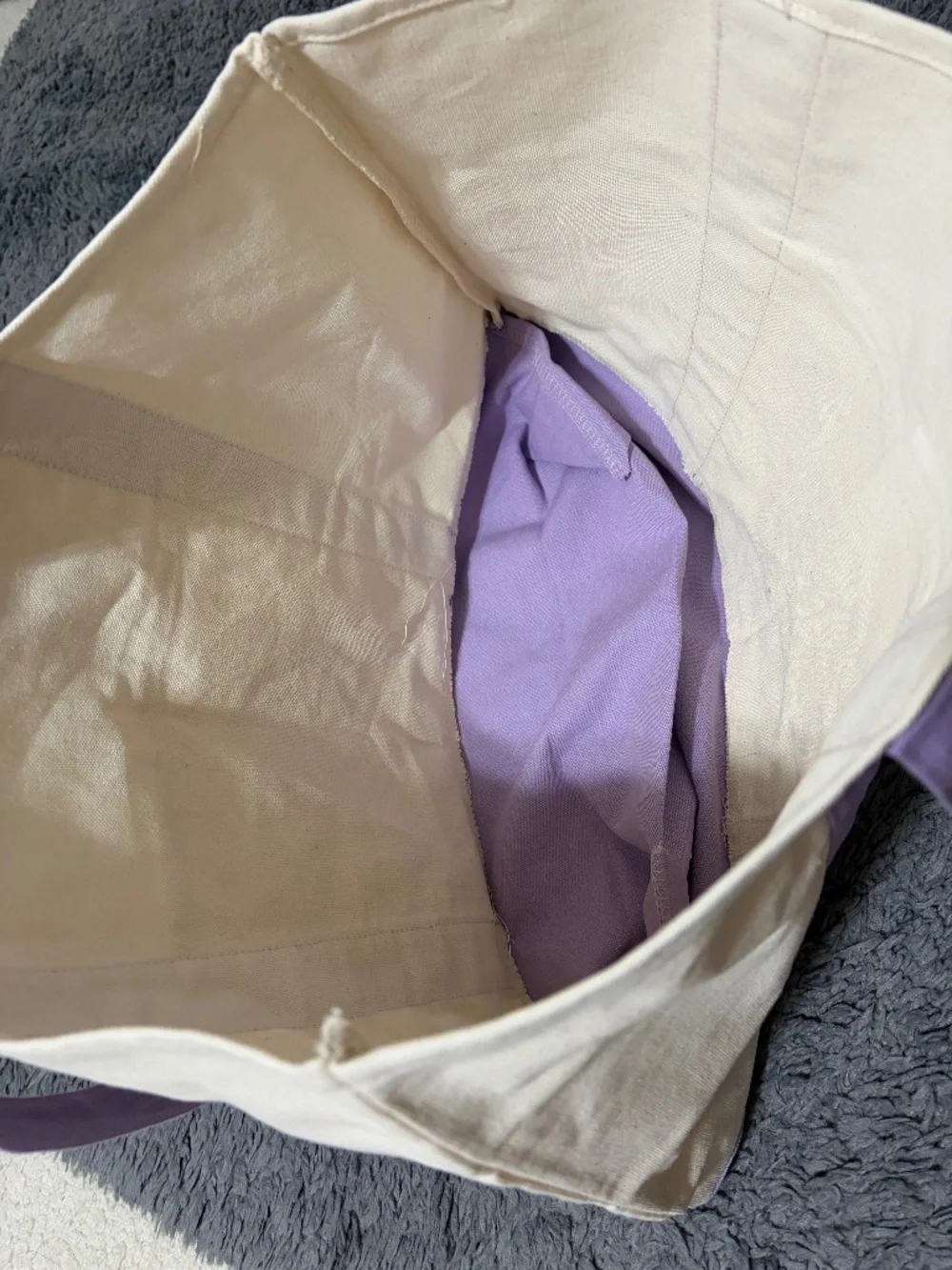 Trader Joe's Large Lavender Canvas Tote Bag - Picture 10 of 11